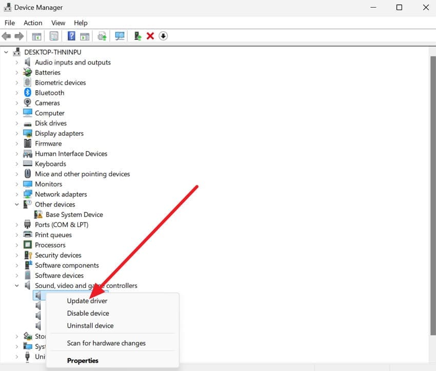update audio driver