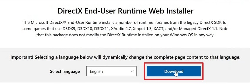 download directx runtime installer