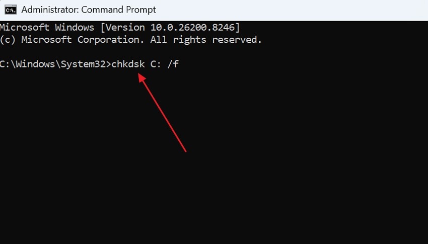 enter chkdsk command