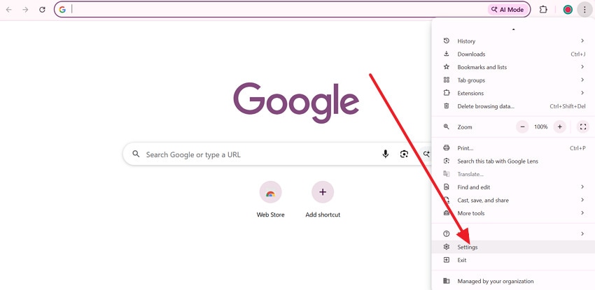 access browser settings