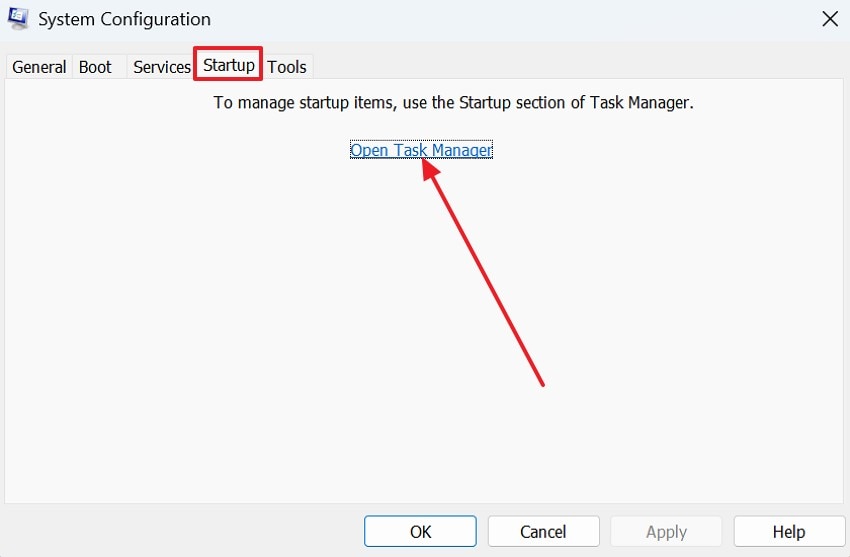 launch task manager startup
