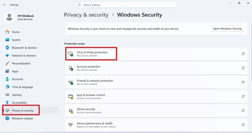 open virus threat protection
