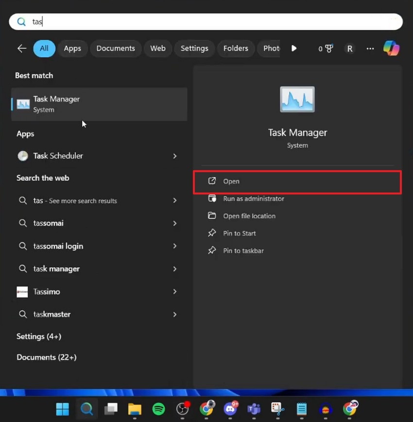 open task manager
