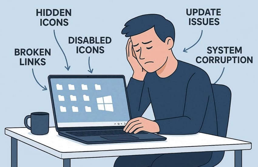 reasons behind blank desktop icons