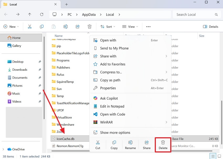 delete iconcache
