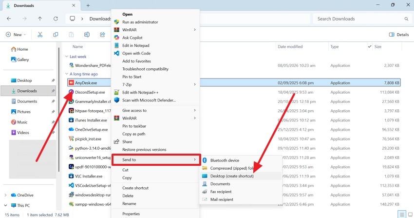 create app shortcut on windows