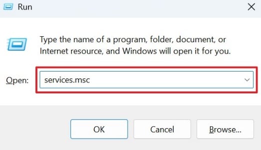 run services.msc