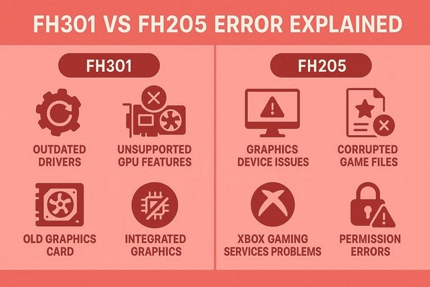 fh301 and fh205 error explained