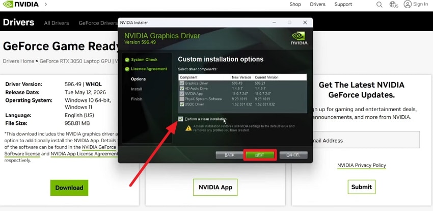 choose perform a clean installation
