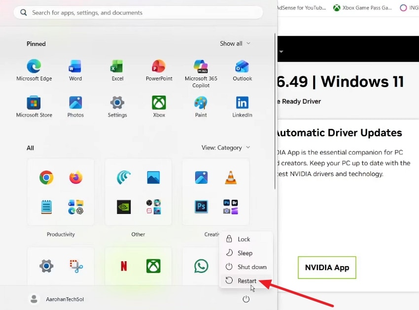 restart the pc to apply changes