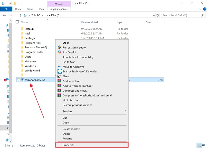 access forza horizon 6 file properties