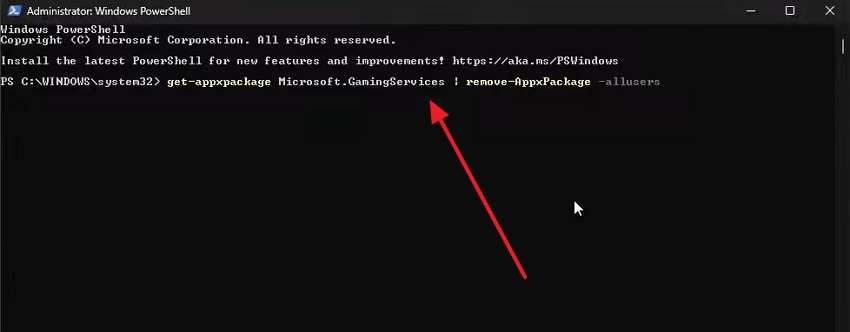 run get-appxpackage command