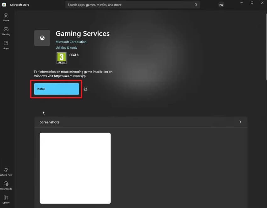 install gaming services