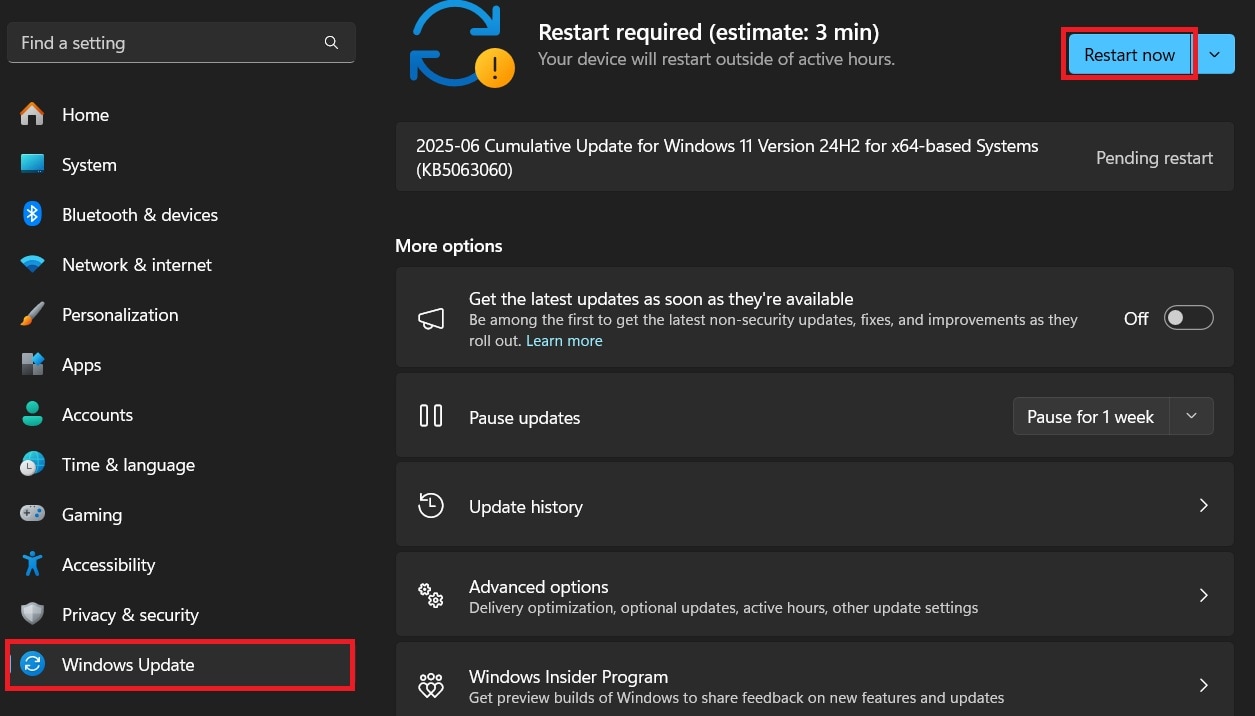 windows update settings