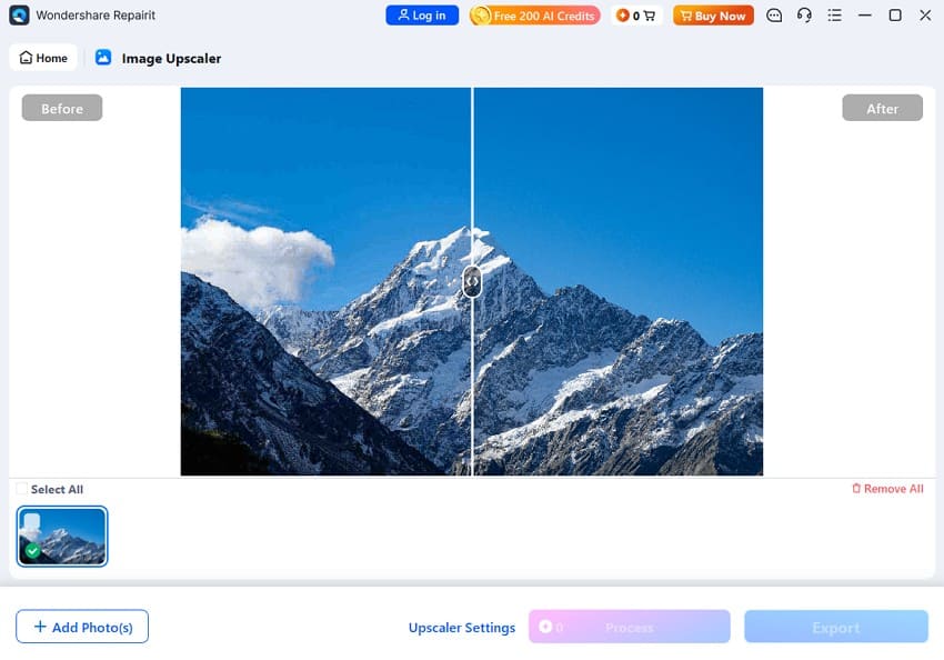 tap on export option