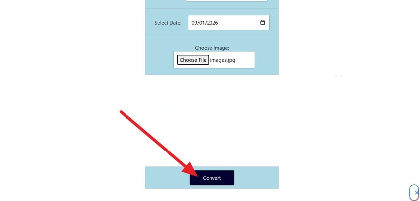 tap on convert button