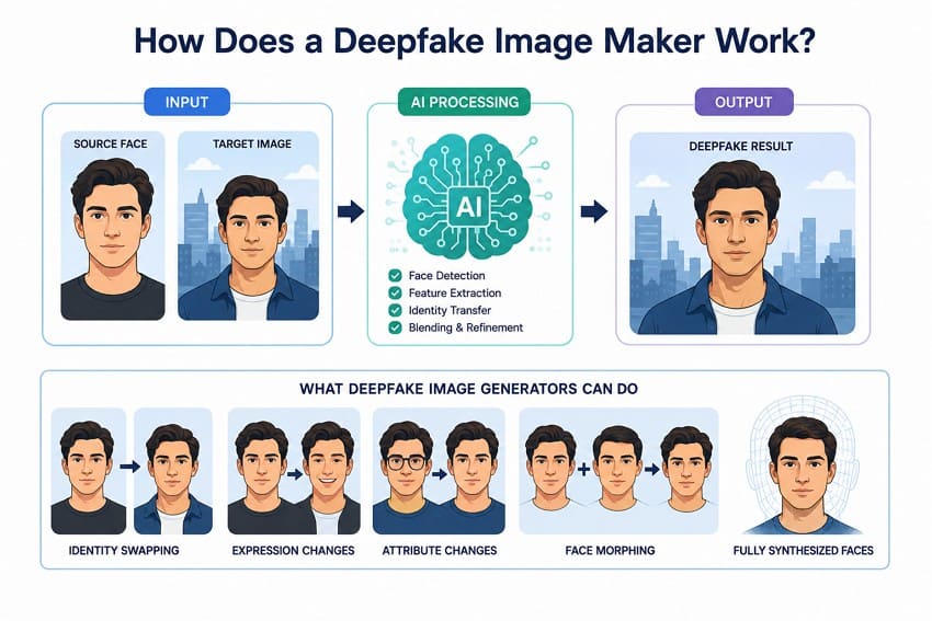 how deepfake image maker wokrs