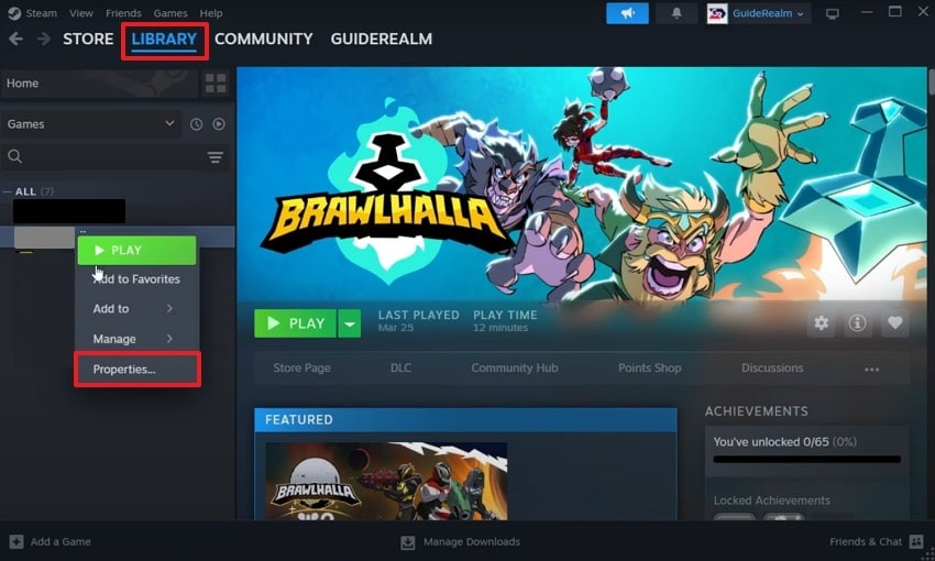 get towards game properties