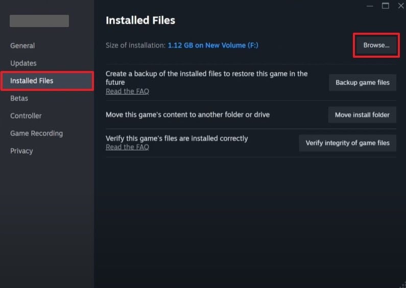 browse installed file location