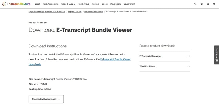 e transcript files software