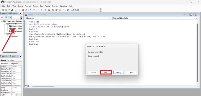 verify object name and reference