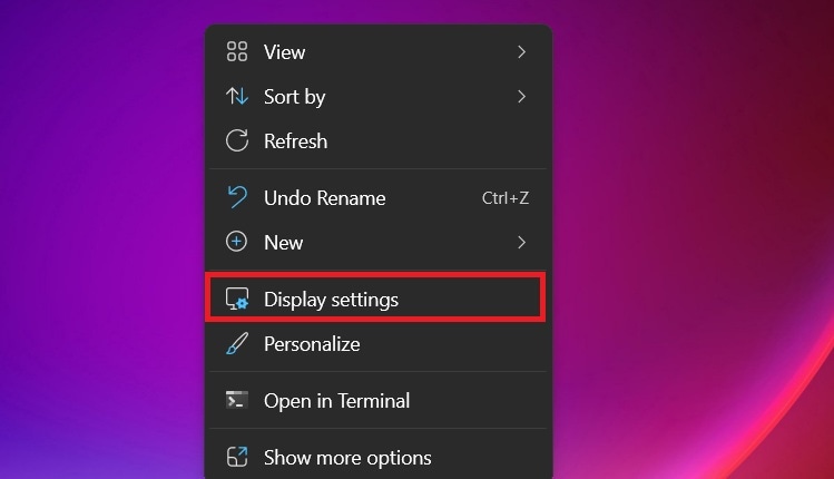 choose settings