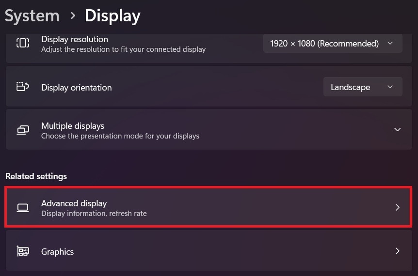 display