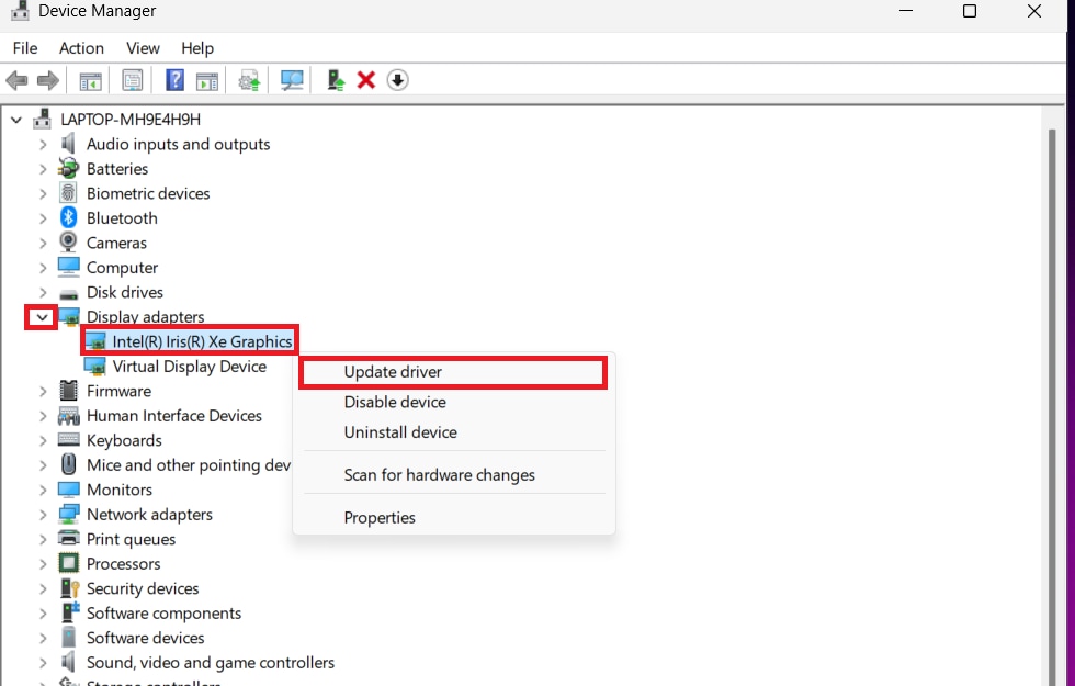 update graphics driver