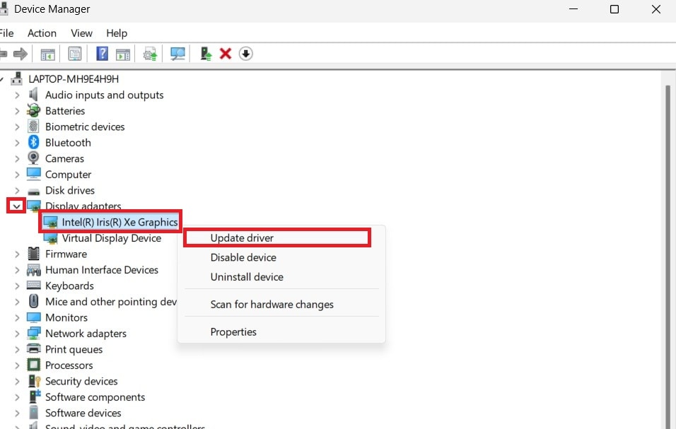 update graphics driver