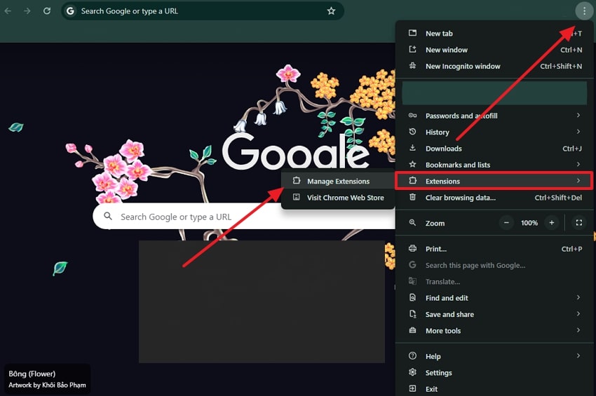manage chrome extensions