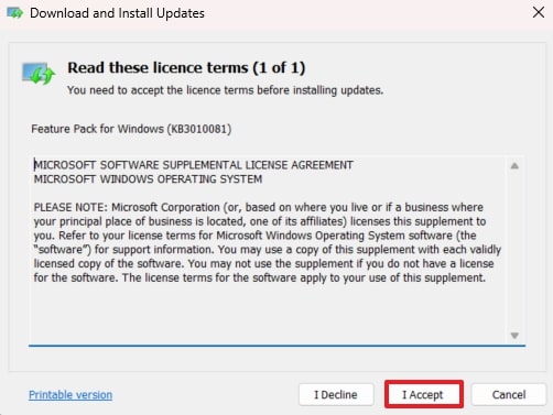 accept terms to install