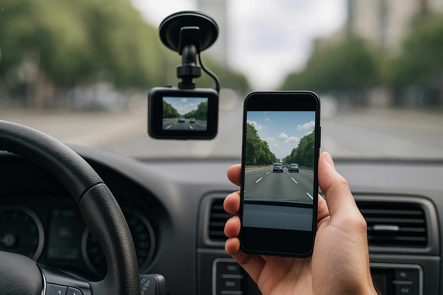 open the dashcam app
