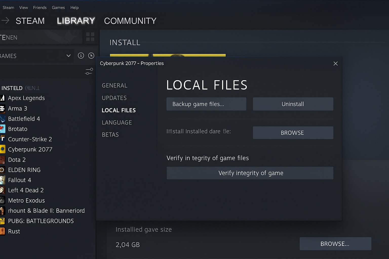 verify integrity of game files