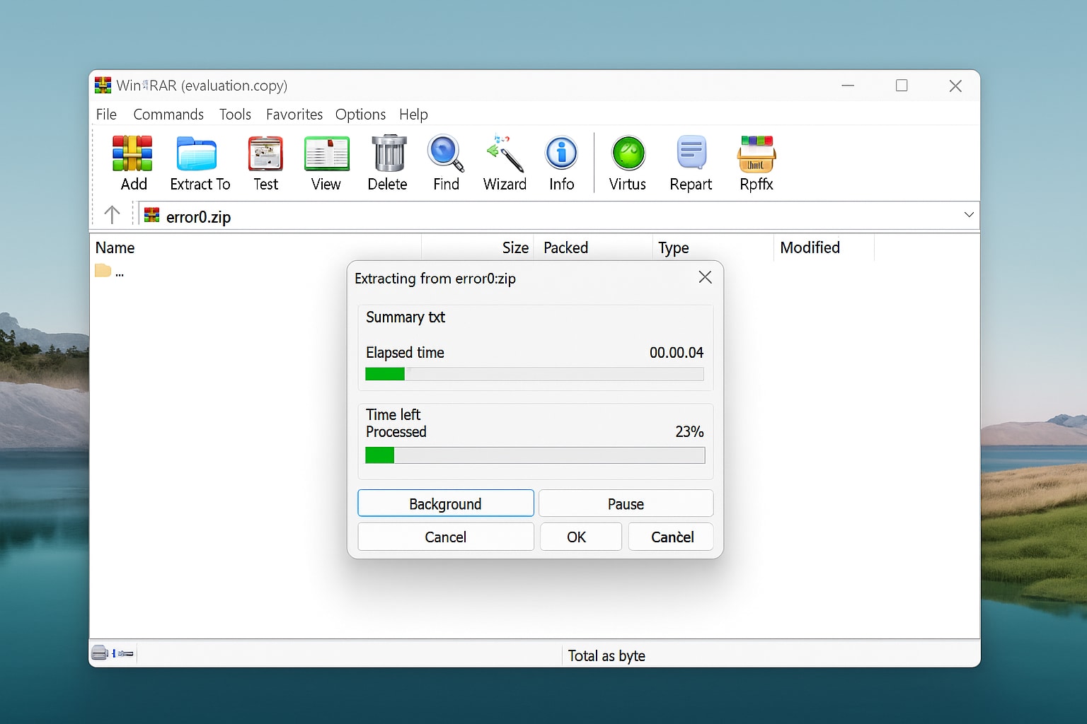 let winrar extract