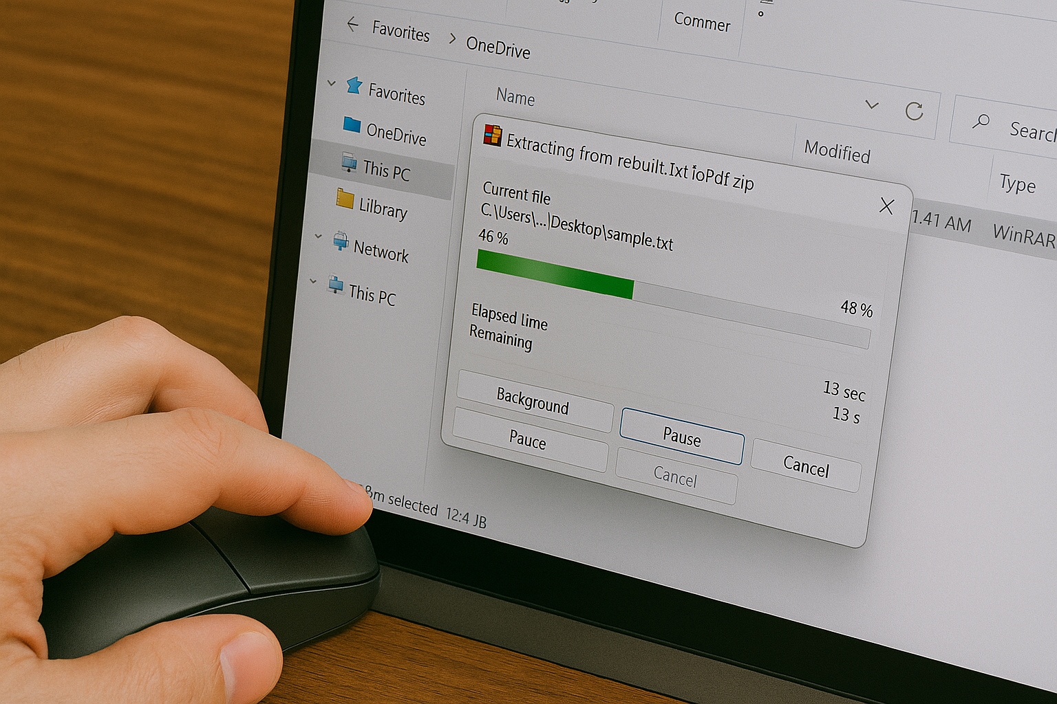 try extracting the new file