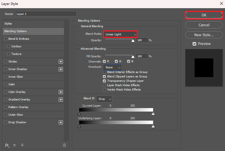 set liner light mode
