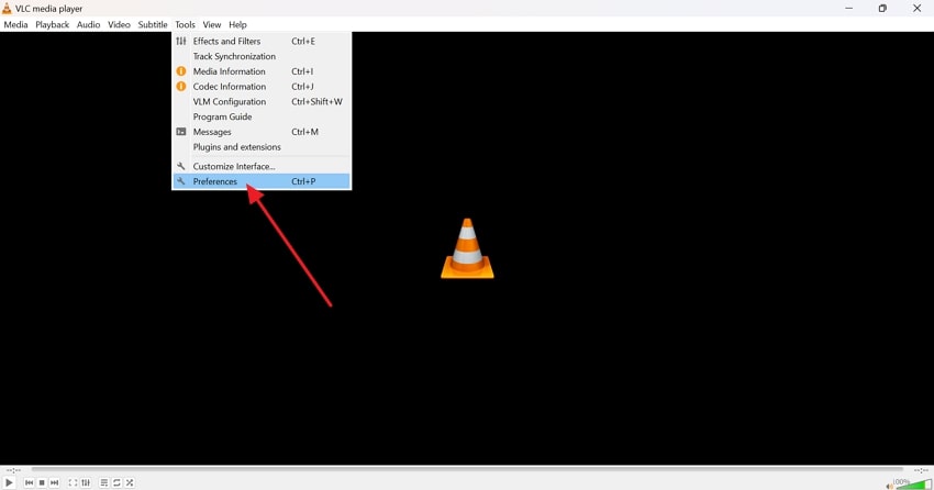 access vlc tools preferences
