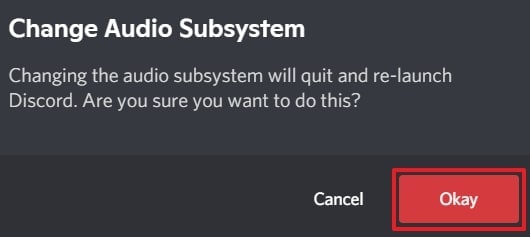 confirm change with okay button