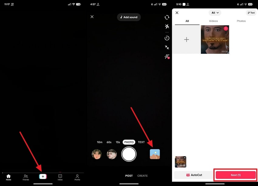 upload video and tap next