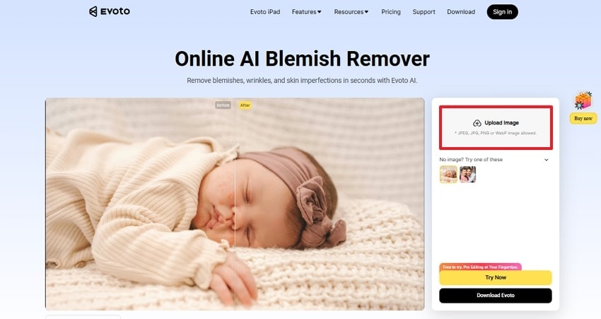 upload image to evoto online