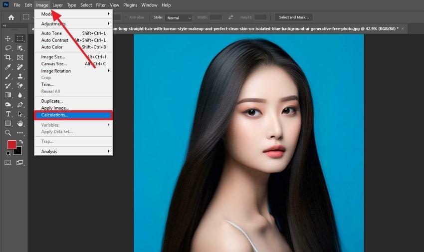 locate calculations from image menu
