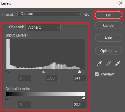 adjust input and output levels