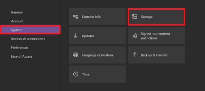 xbox storage