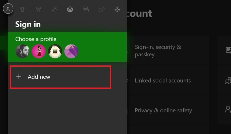 add new xbox account