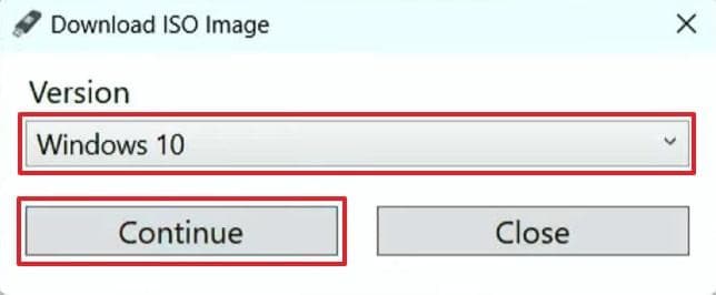 expand list and choose windows 10