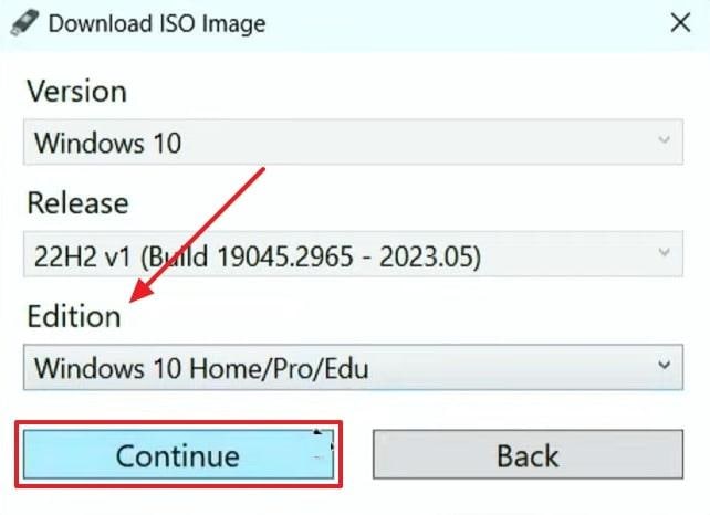 continue with windows 10 home edition