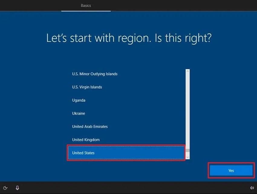 start by choosing region