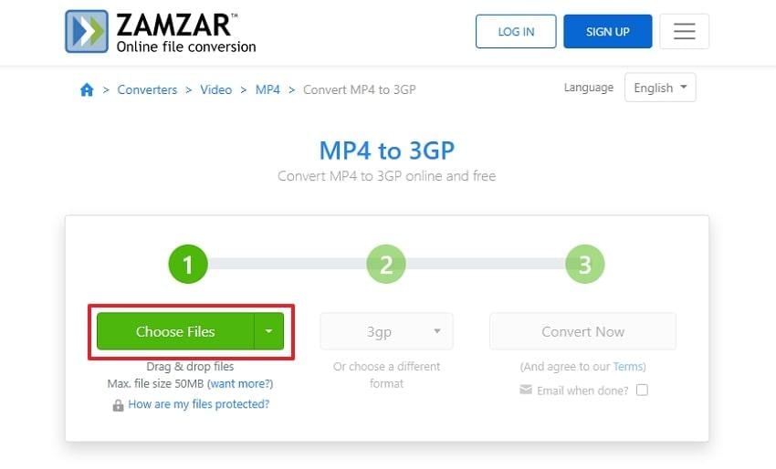 upload files to zamzar