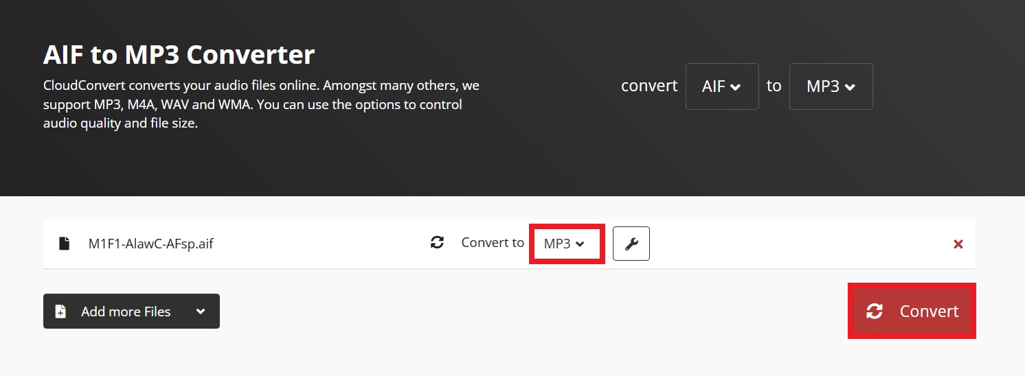 convert aif to mp3