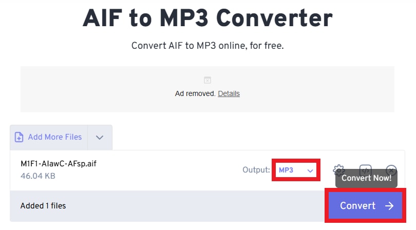convert aif to mp3